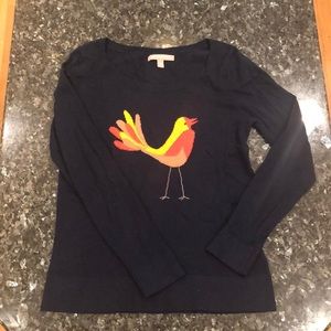 Navy blue sweater w/ bird